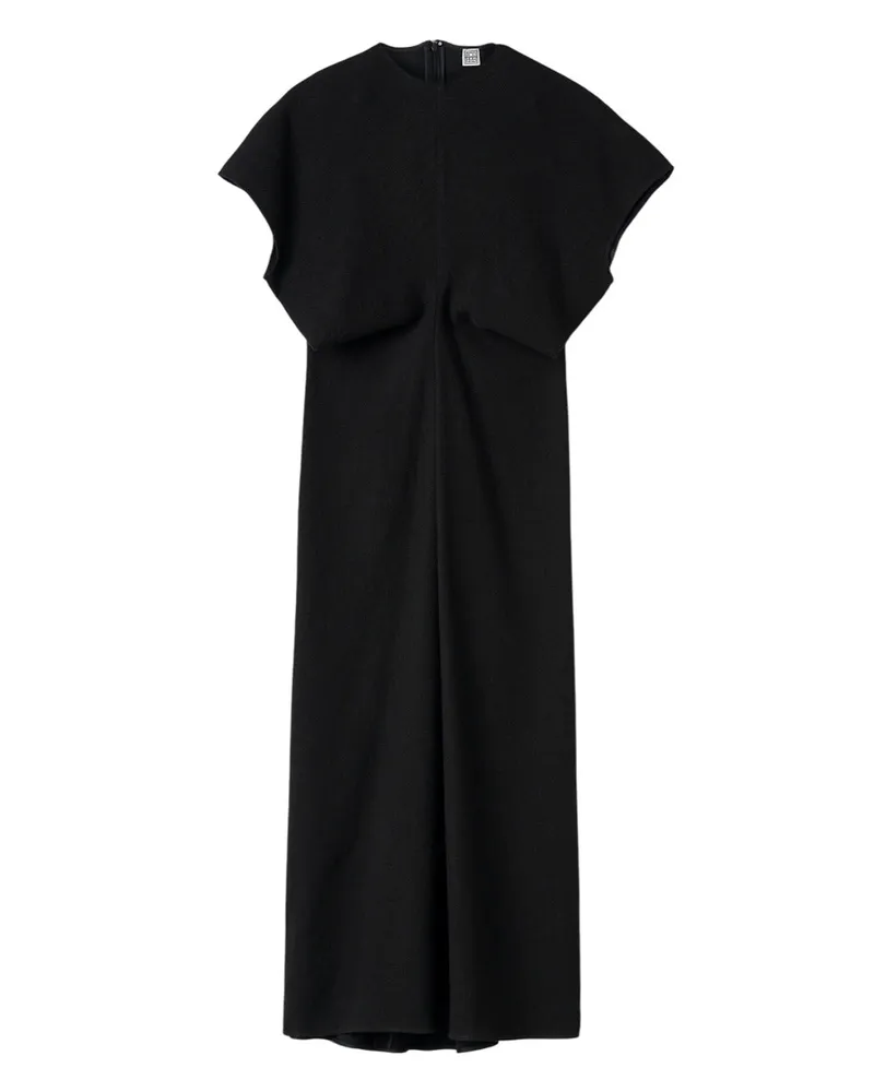 Totême schwarzes gewebte Kleid mit lockerer Taille Black
