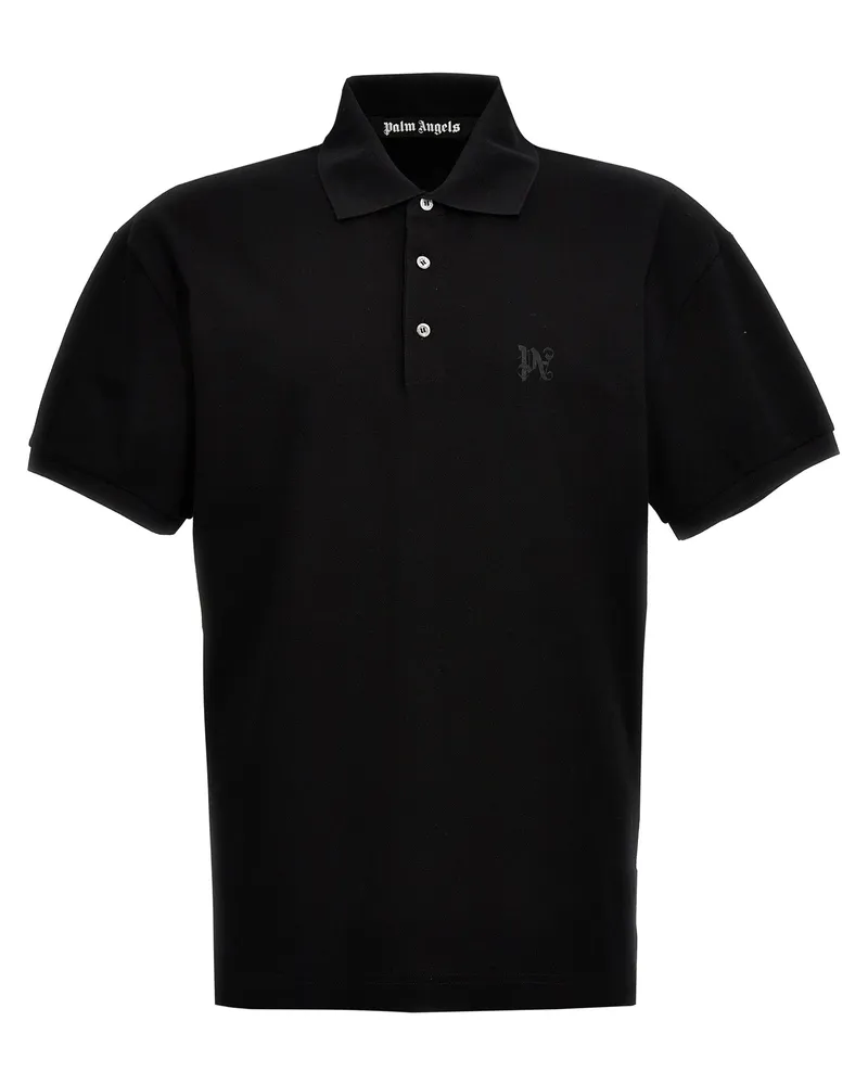 Palm Angels Monogramm' Polo -Hemd Black