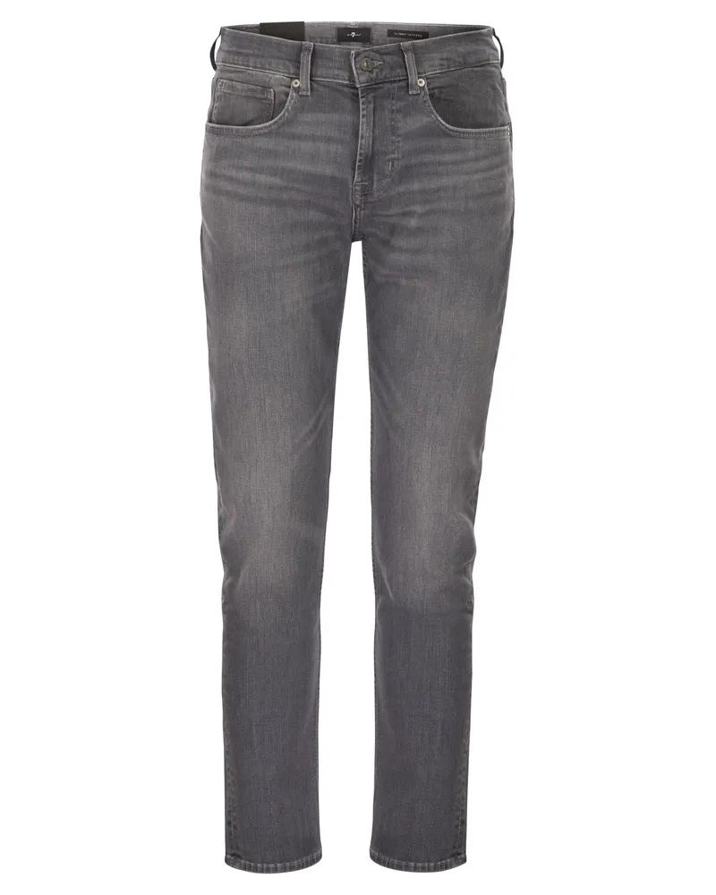 7 for all mankind Slimmy Tapered Skinny Jeans mit mittlerer Taille Grey