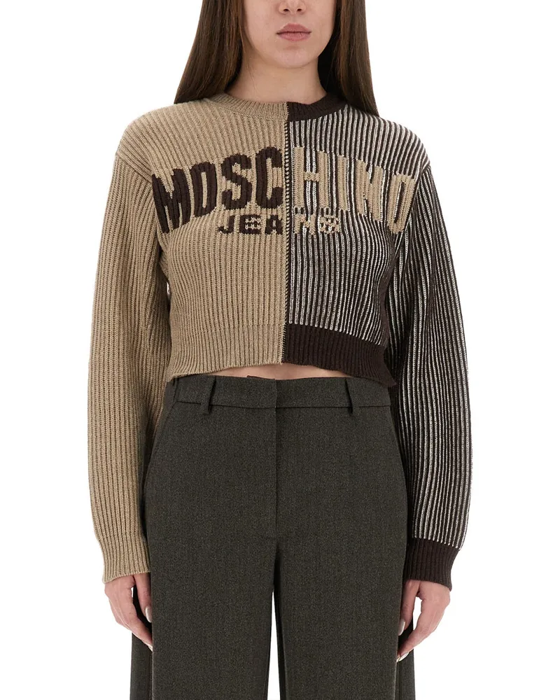 Moschino Inlay Logo Trikot Brown