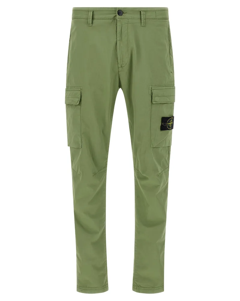 Stone Island Logo Badge Cargo Hosen Green