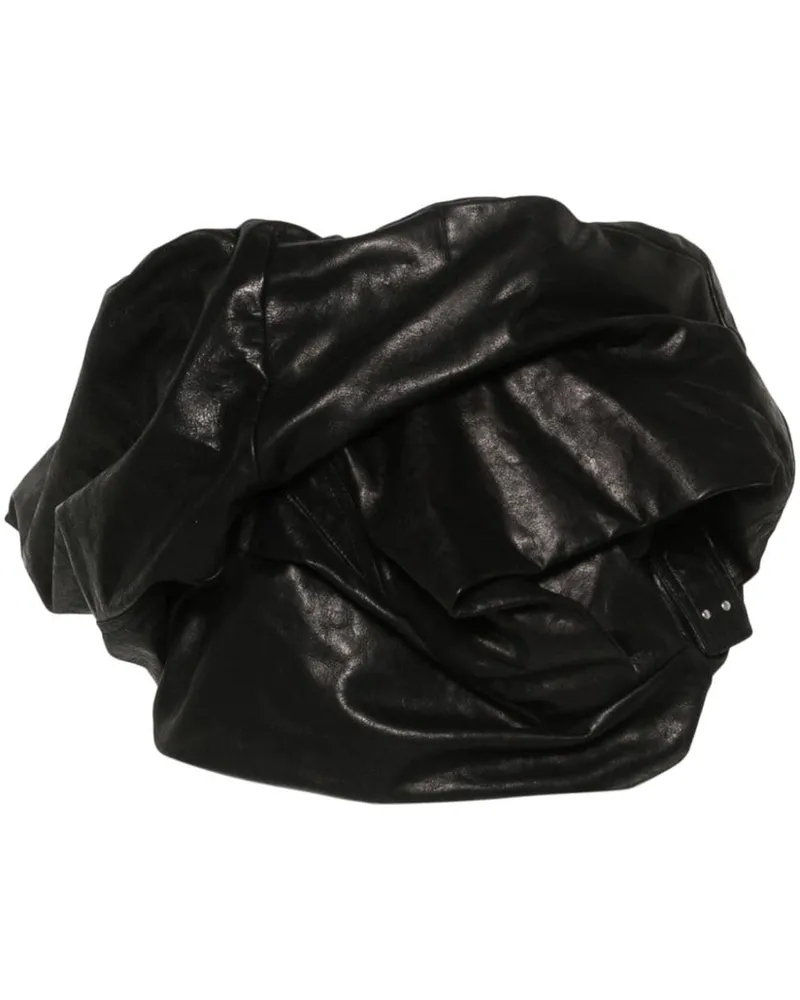 Rick Owens drapierte Lederbustier Black