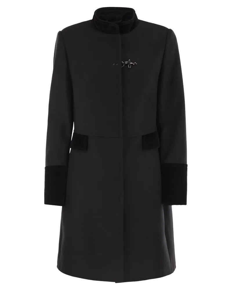 Fay Woll -Stoffmantel Black