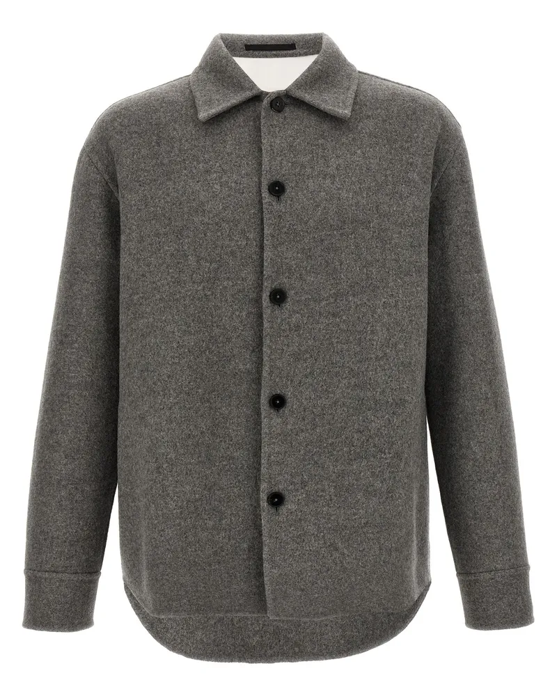 Jil Sander wolle Overshirt Gray