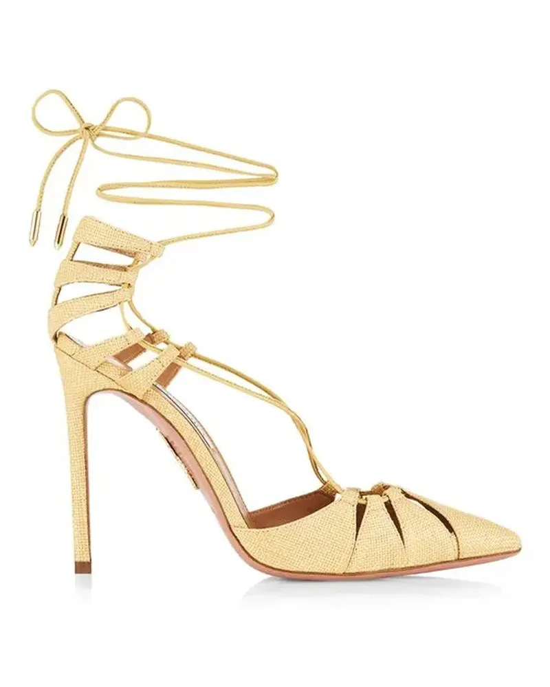 Aquazzura Aquazzurra Bellissima gewebt Raffia Stiletto Sandalen Yellow