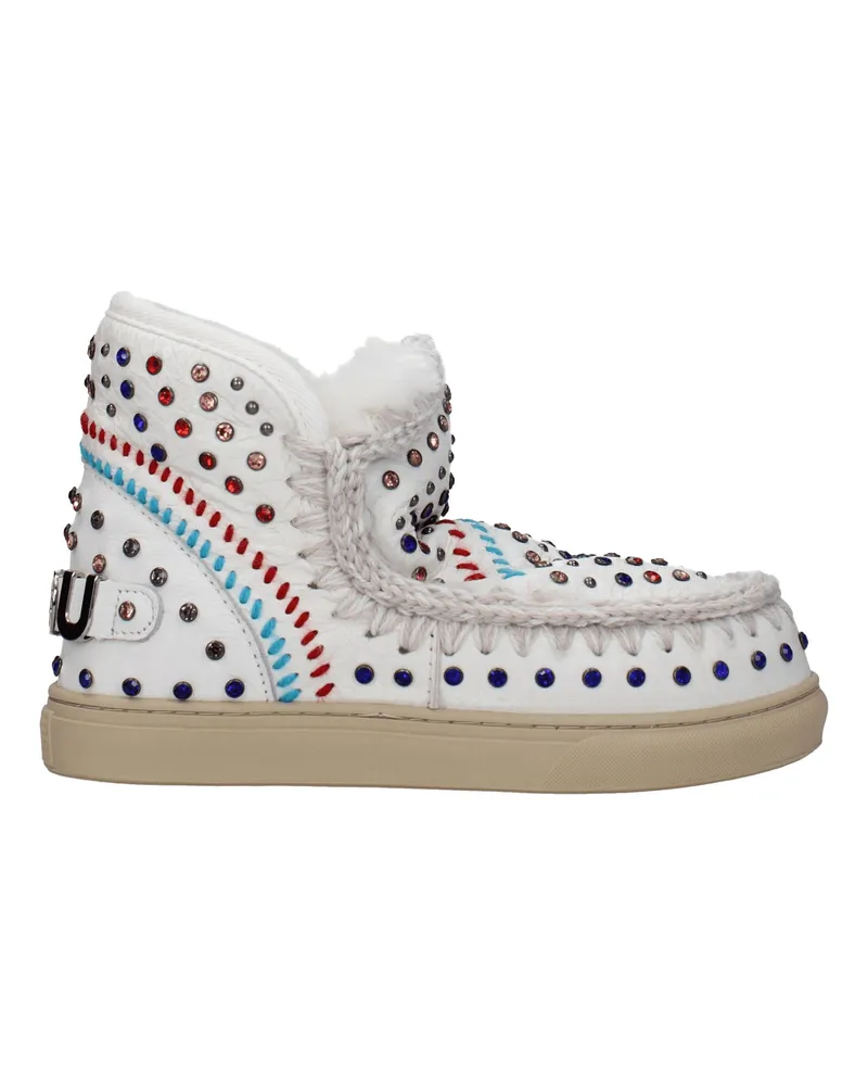 Mou Women 's Lederstiefel weiß/lila -