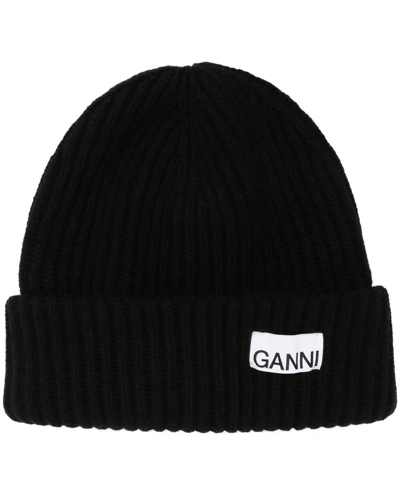 Ganni Wool Beanie Black