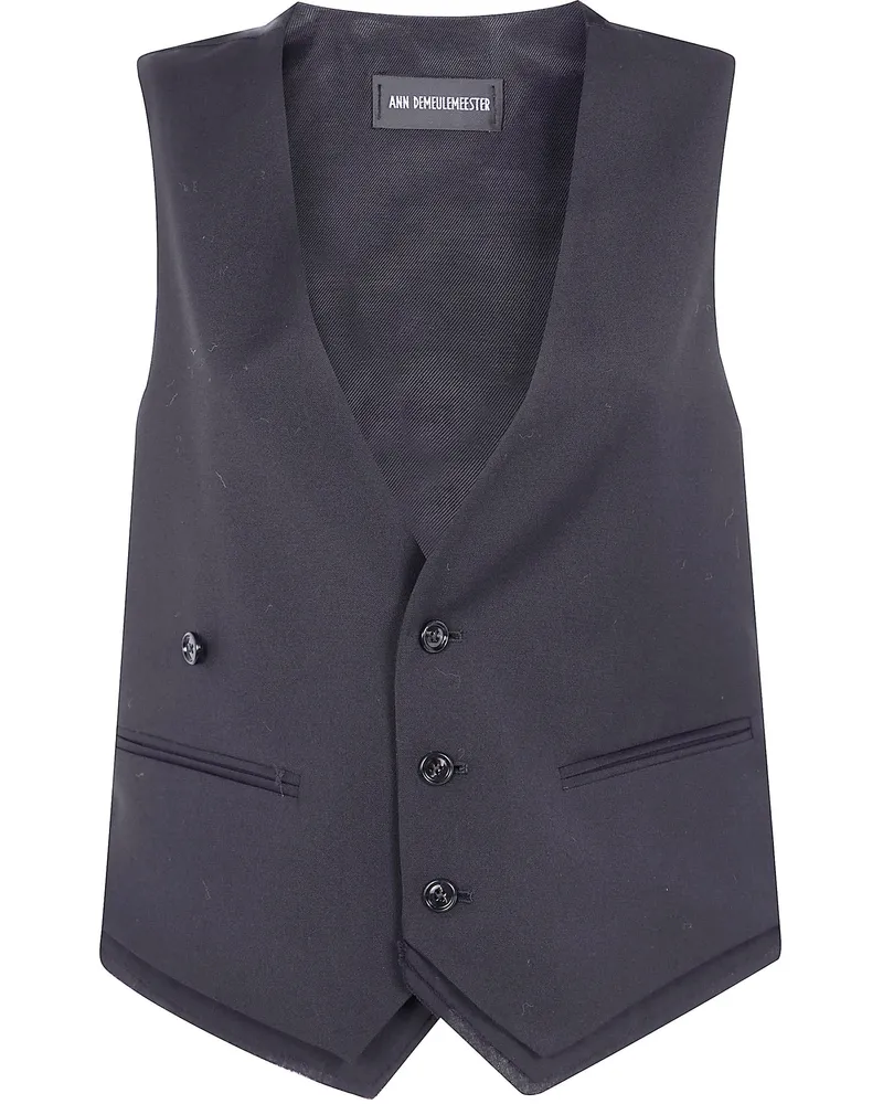 Ann Demeulemeester Ann Demeulemester Janessa verdrehte Clousure -Weste mit Rohkante Baumwolldetail 