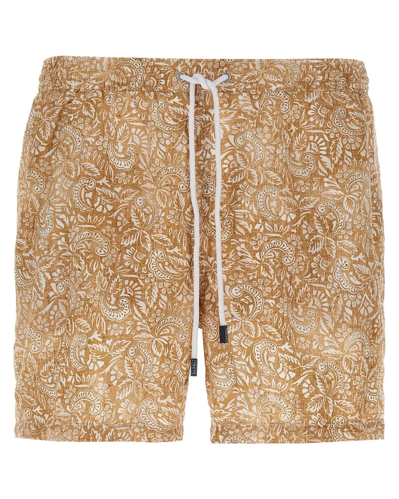 BARBA Paisley Floral Badeanzug Brown