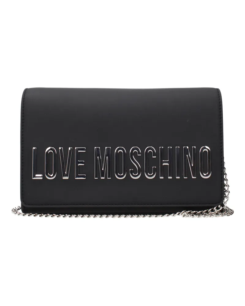 Moschino Damens Pochette aus Polyurethan in Schwarz/Silber -