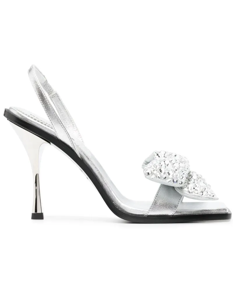 Dsquared2 Strassdetails Fersen Sandalen Silver