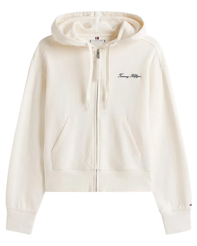 Tommy Hilfiger Kapuze und Reißverschluss White