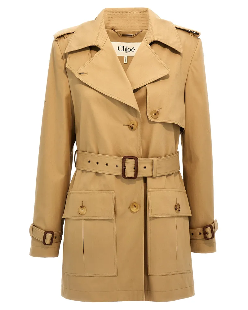 Chloé Chloé -Baumwollschatzmantel Beige