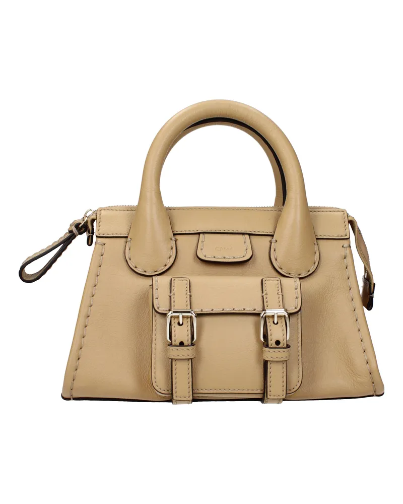Chloé Edith Damens Handtaschen Hellbeige/Hellbraunes Leder -