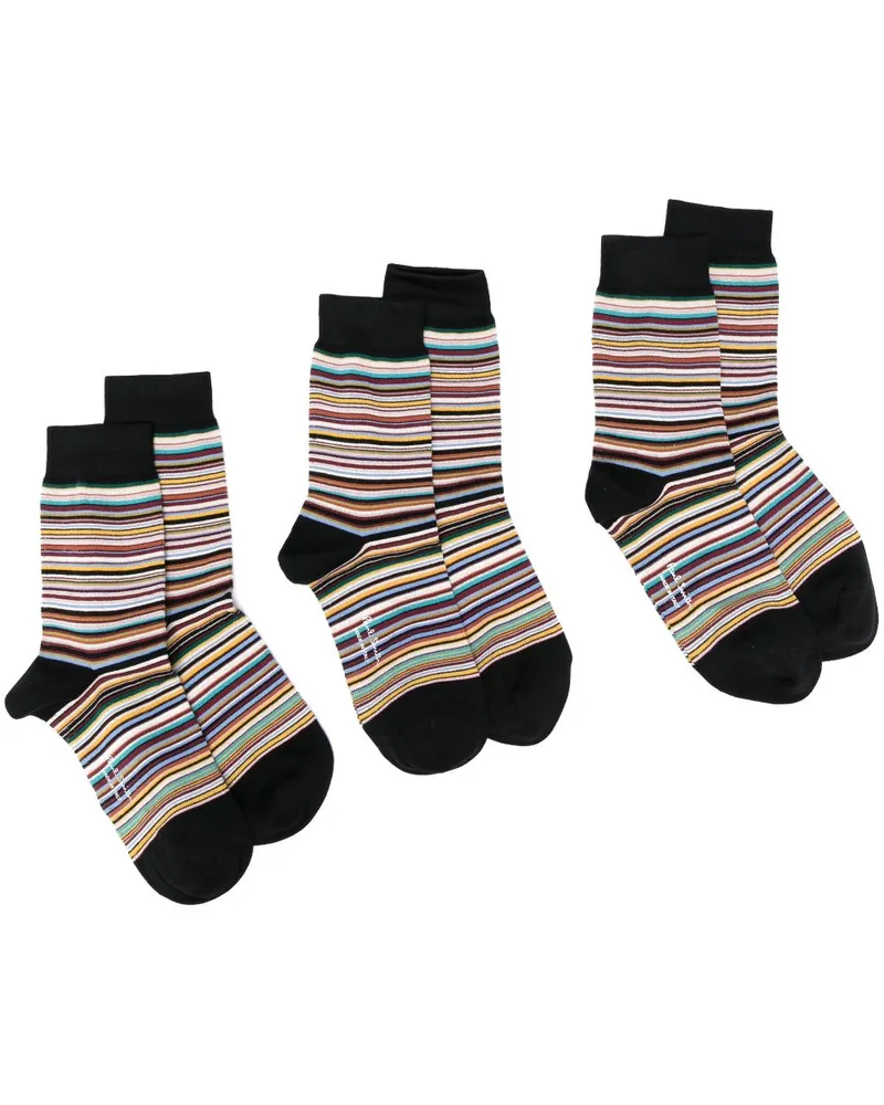 Paul Smith Signature Stripe Socken 3 Pack Black