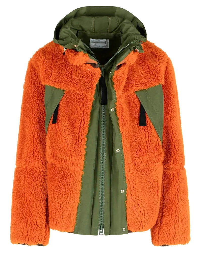 Sacai Sherling' Orange Woll Mischjacke Orange
