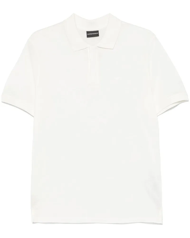 Emporio Armani Logo Cotton Polo -Hemd White