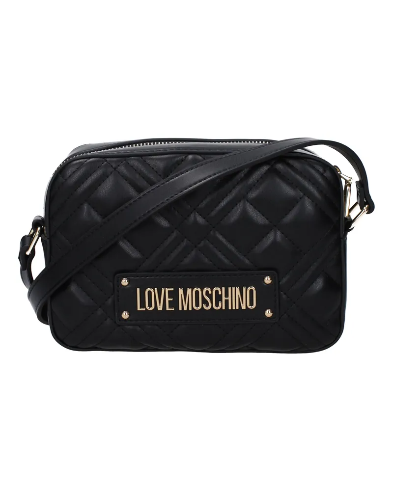 Moschino Damens Umhängetaschen Polyurethan Schwarz/Gold -