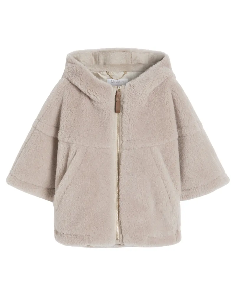 Max Mara Sweatshirt Style Cape mit kastenförmiger Passform und Motorhaube Beige