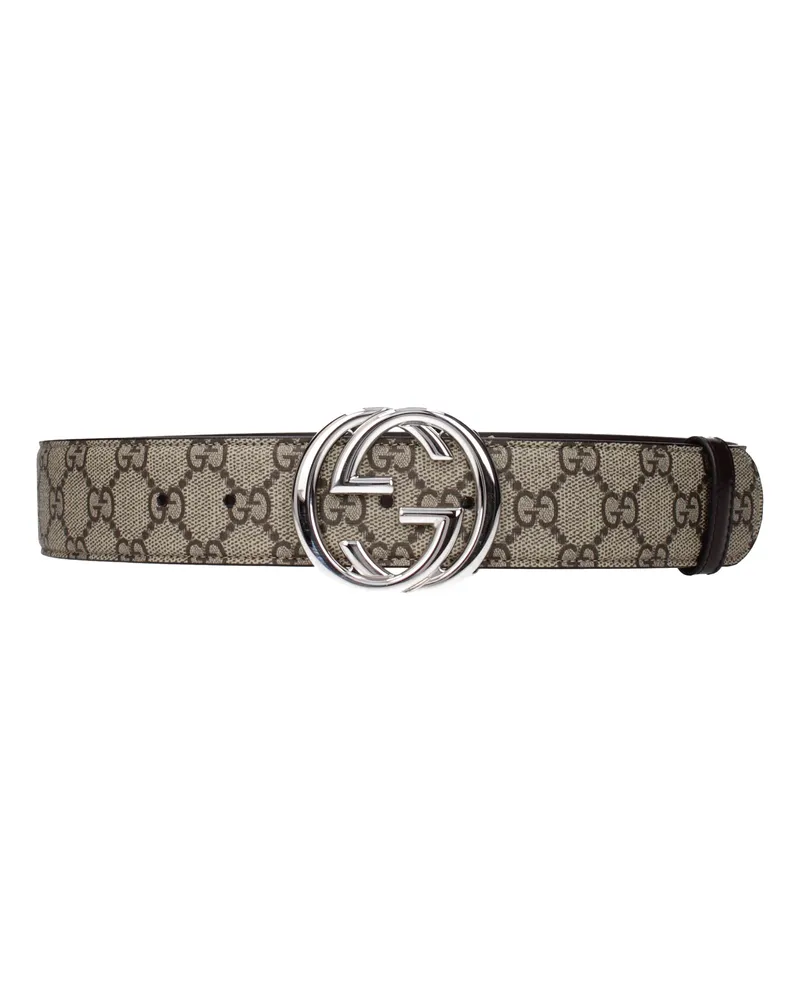 Gucci Herrens Beiger Stoffgürtel -