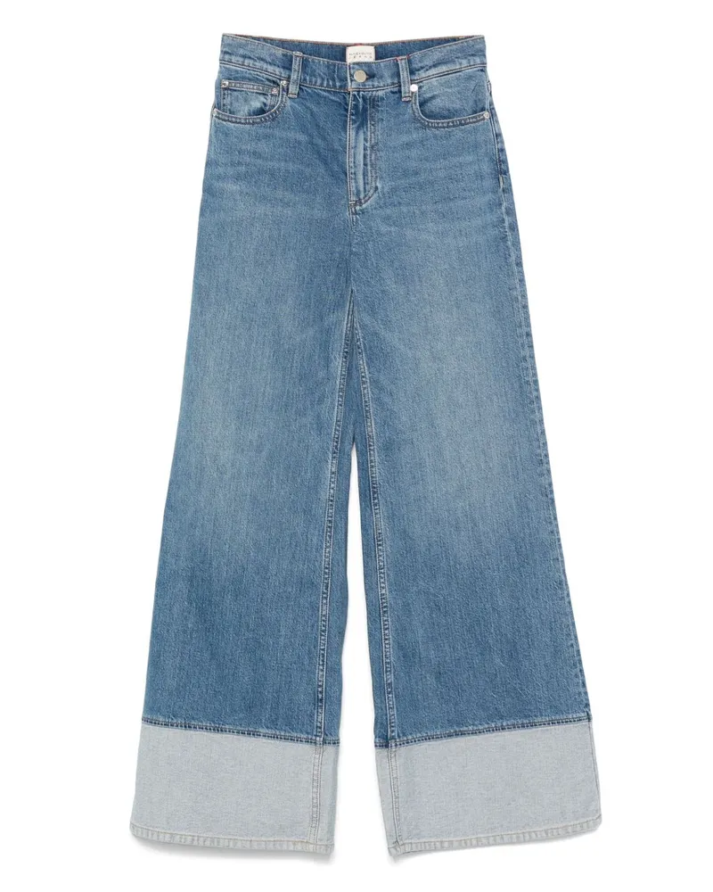 Alice + Olivia Wilson Wide Leg Denim Jeans Clear