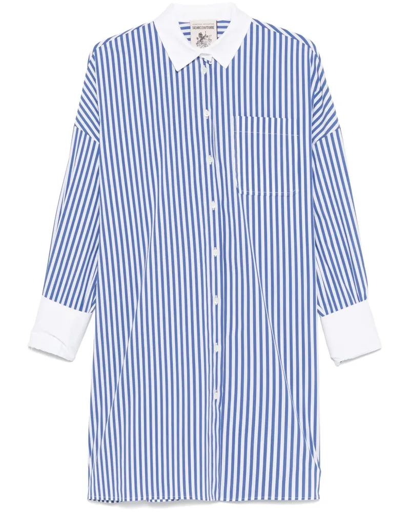 Semicouture Semikouture Benedicte gestreiftes Baumwollhemd Blue