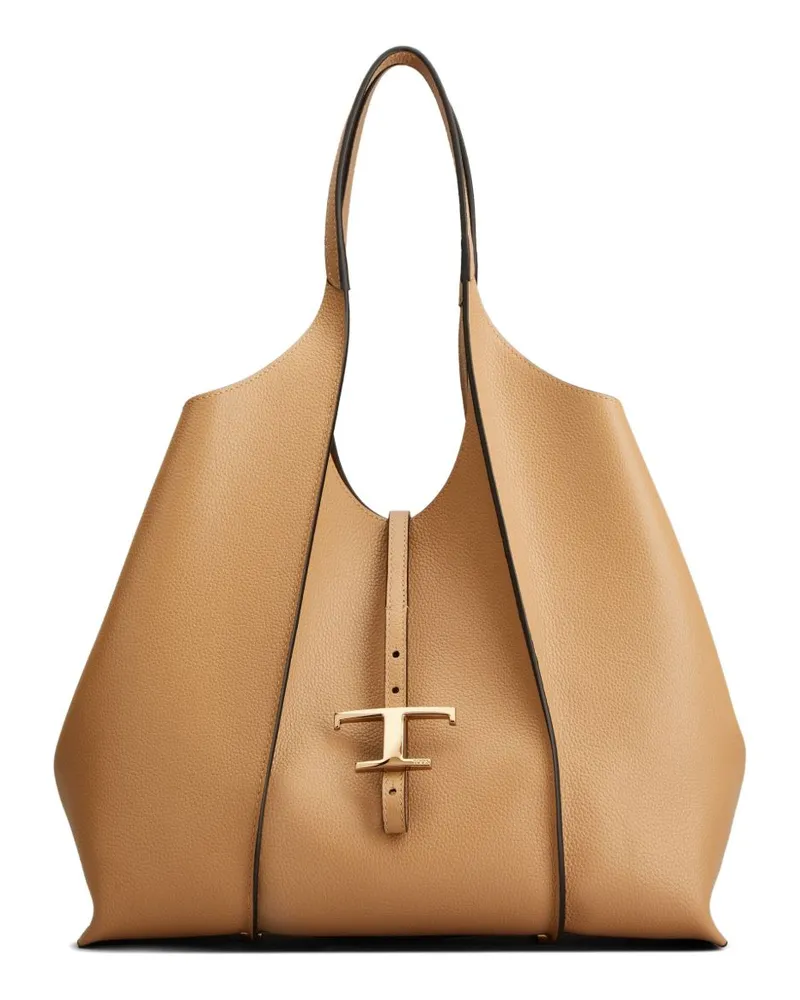 TOD'S Tod 's Mittelgroße Leder -Einkaufstasche Camel