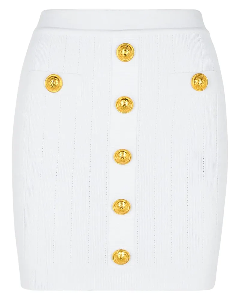 Balmain Minirock in einer weißen Viskose -Mischung White
