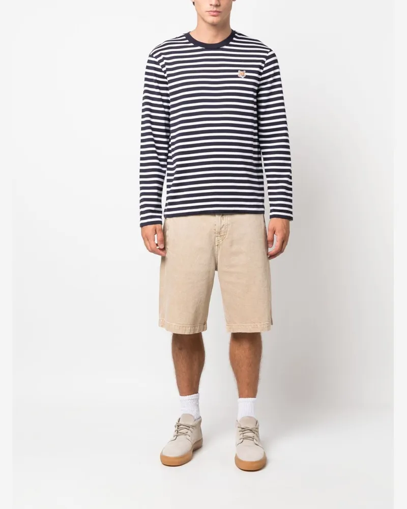 Kitsuné Maison Kitsuné Fox Head Patch normales Marin -T -Shirt -Shirt 