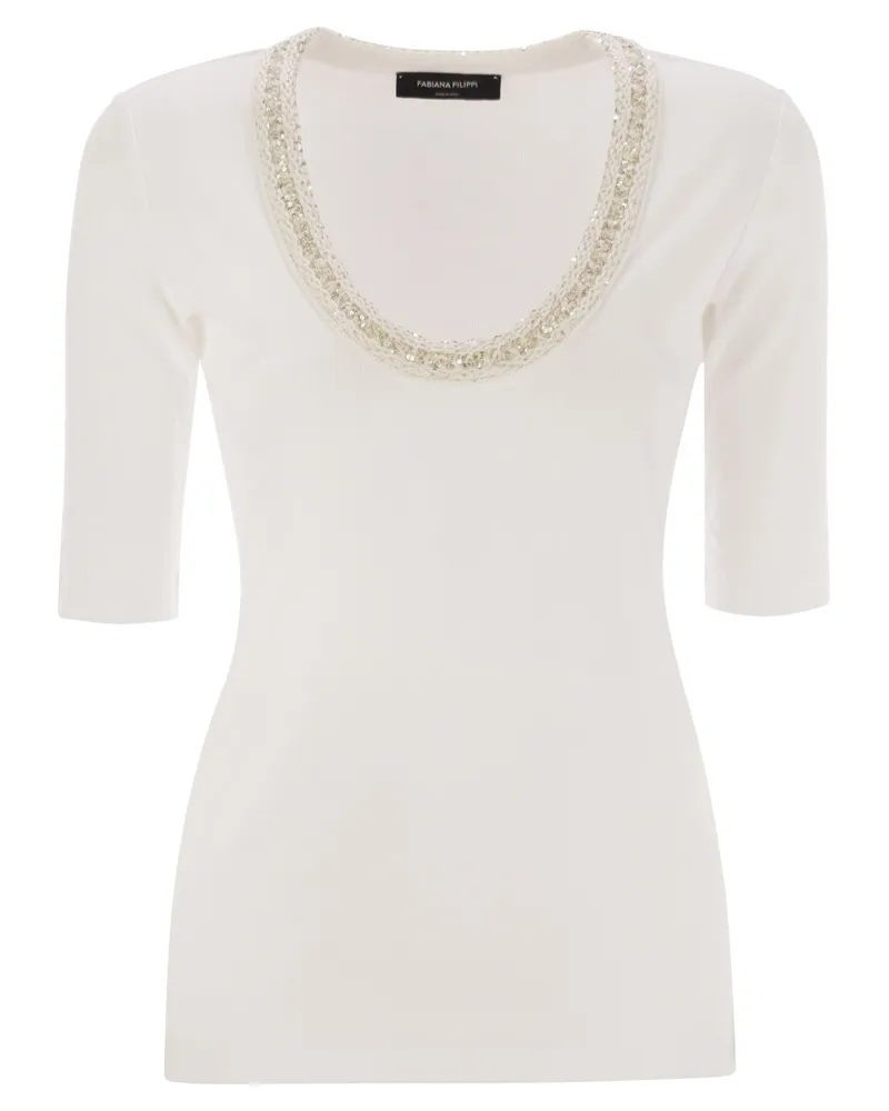 Fabiana Filippi Rippen -Trikot -T -Shirt White