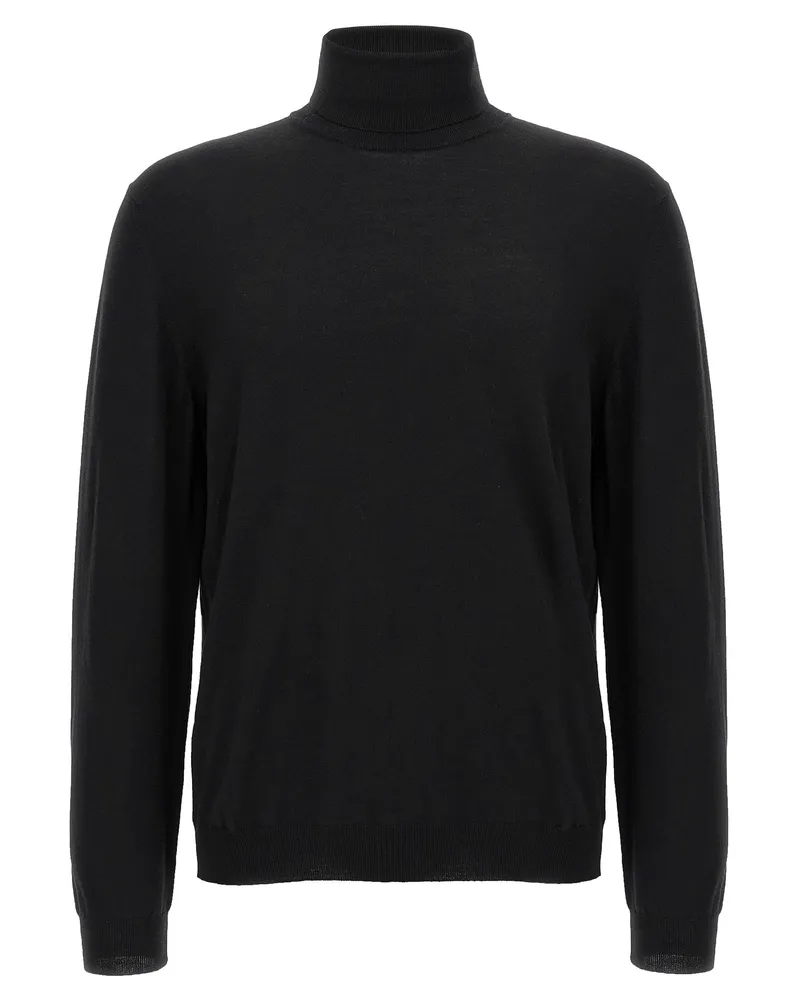 Zanone Wolle Rollkragenpullover Black