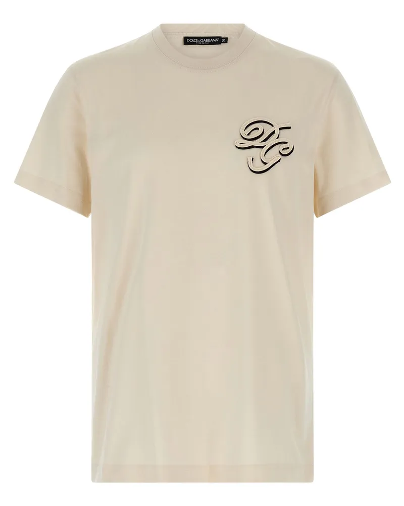 Dolce & Gabbana Double Sticker T -Shirt Beige
