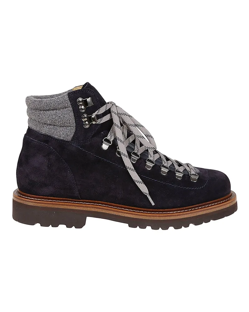 Brunello Cucinelli Lederstiefel Blau
