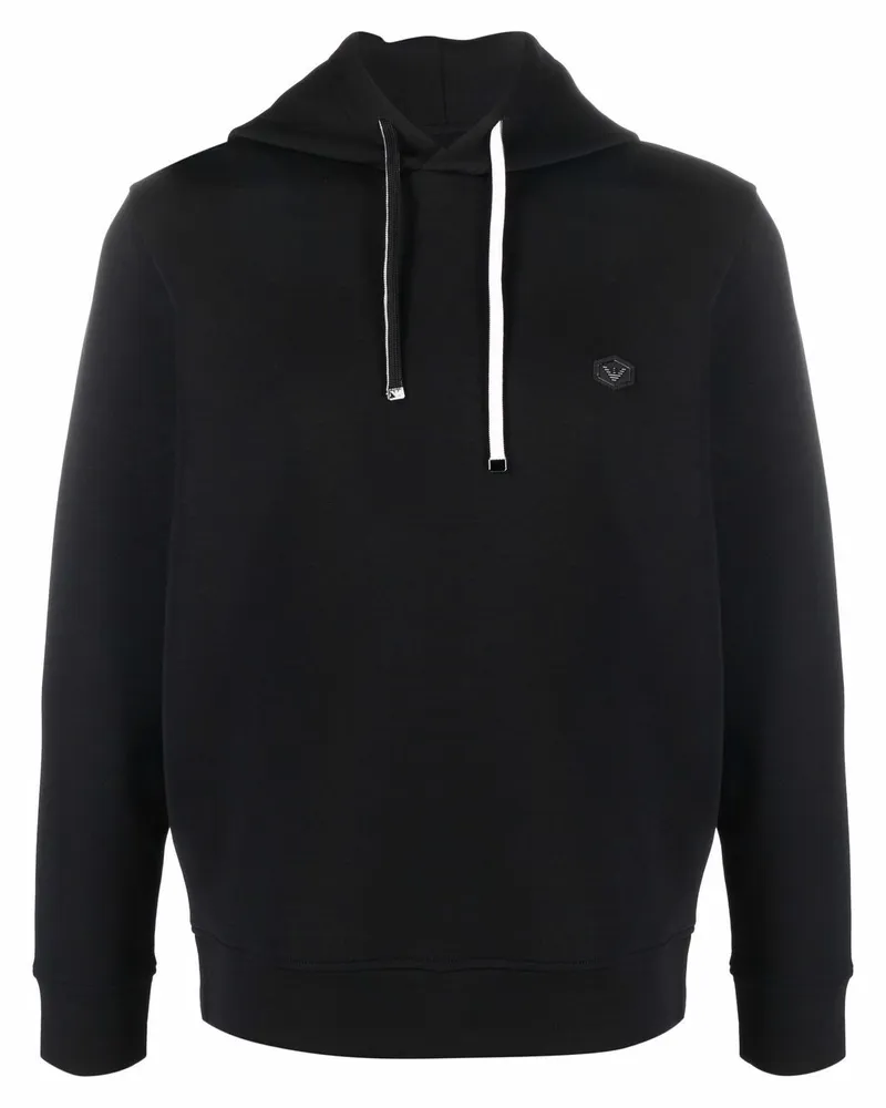 Emporio Armani Logo Baumwoll Hoodie Black