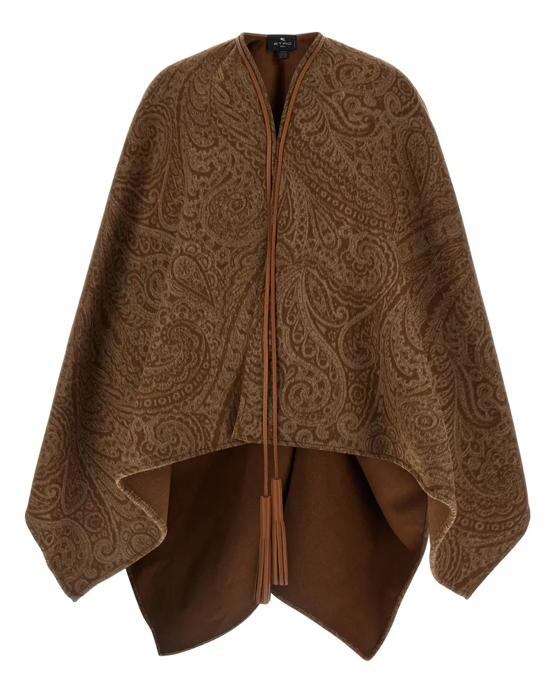 Etro Paisley Muster Cape Brown