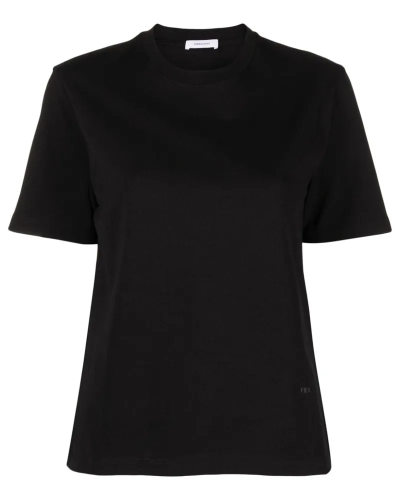 Ferragamo Baumwoll -T -Shirt Black