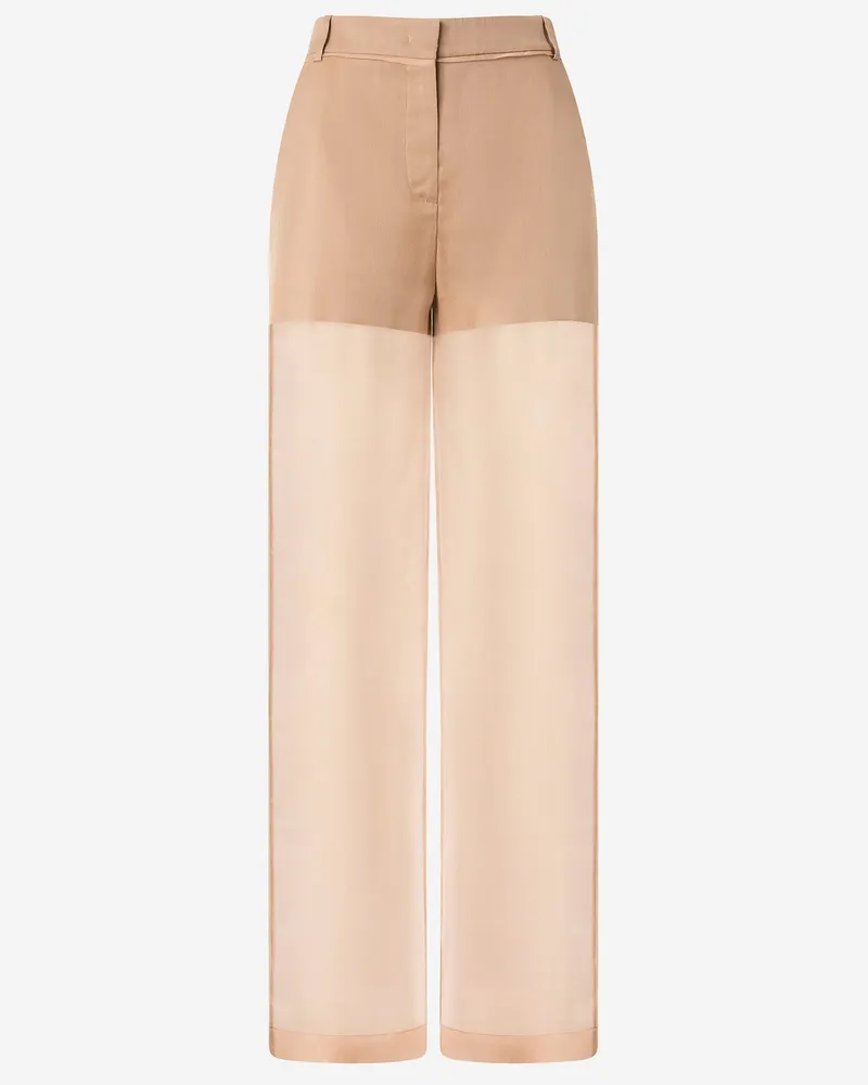 Pinko Pink -Transparenzhosen in Leinen und Organza Brown
