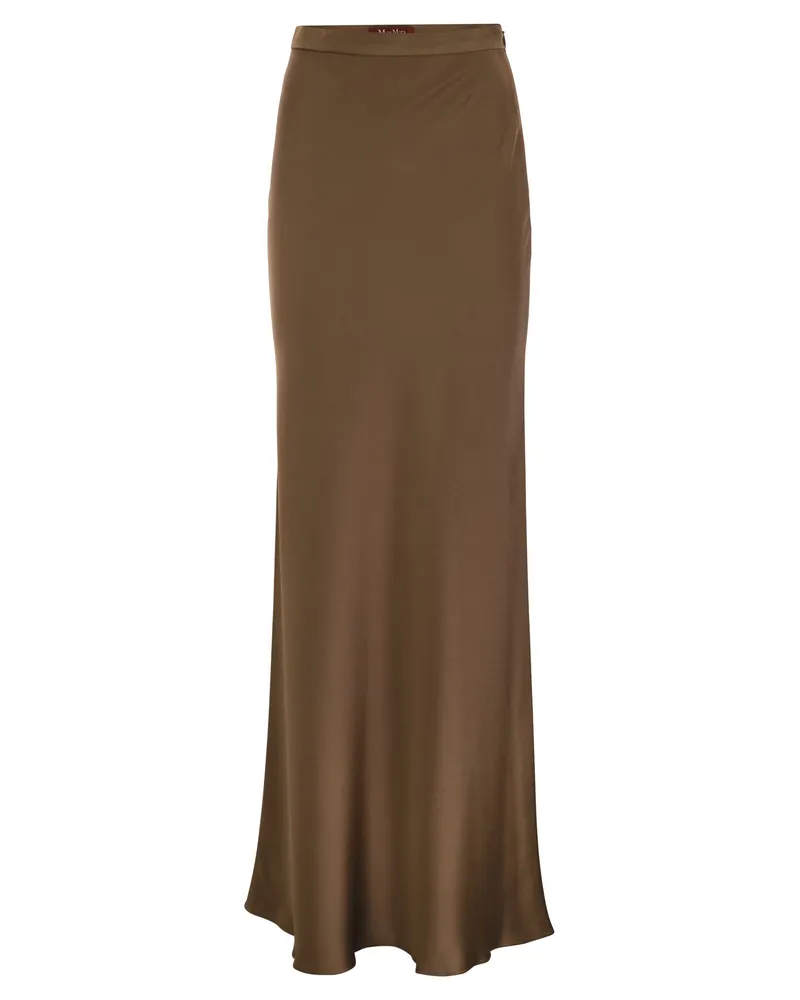 Max Mara Rimini fließender Rock in Envers Satin Brown
