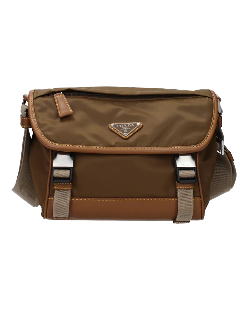 Prada Herrens Umhängetaschen aus Stoff in Braun/Kork -