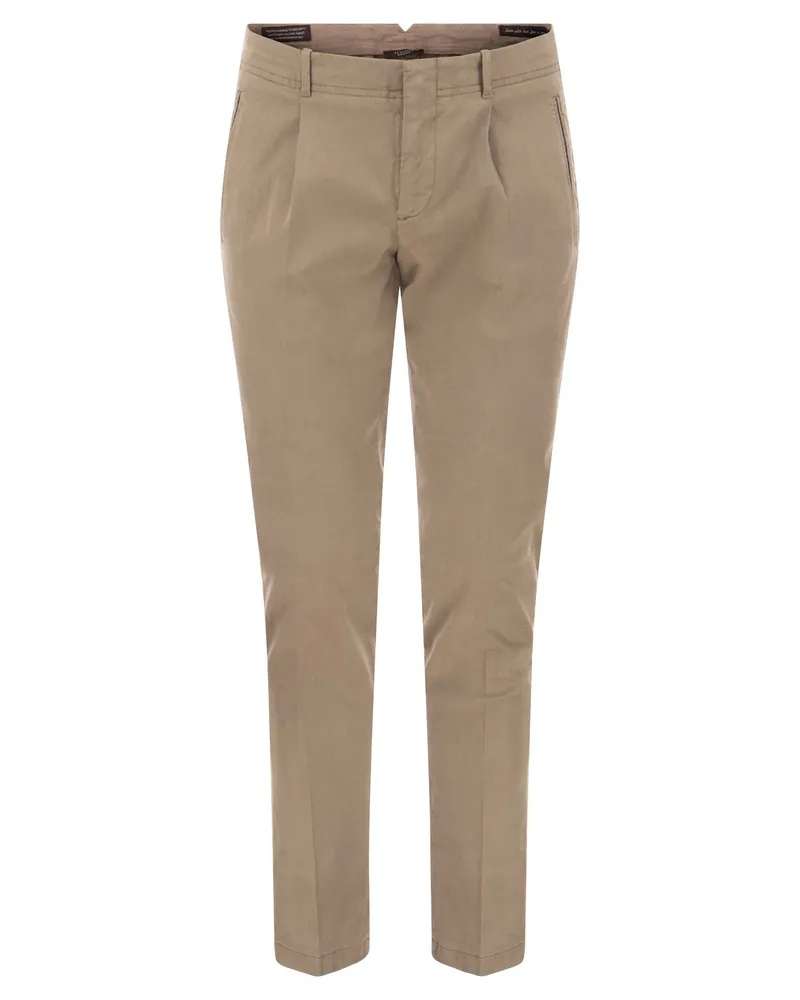 Peserico Baumwoll- und Seidenhose Beige
