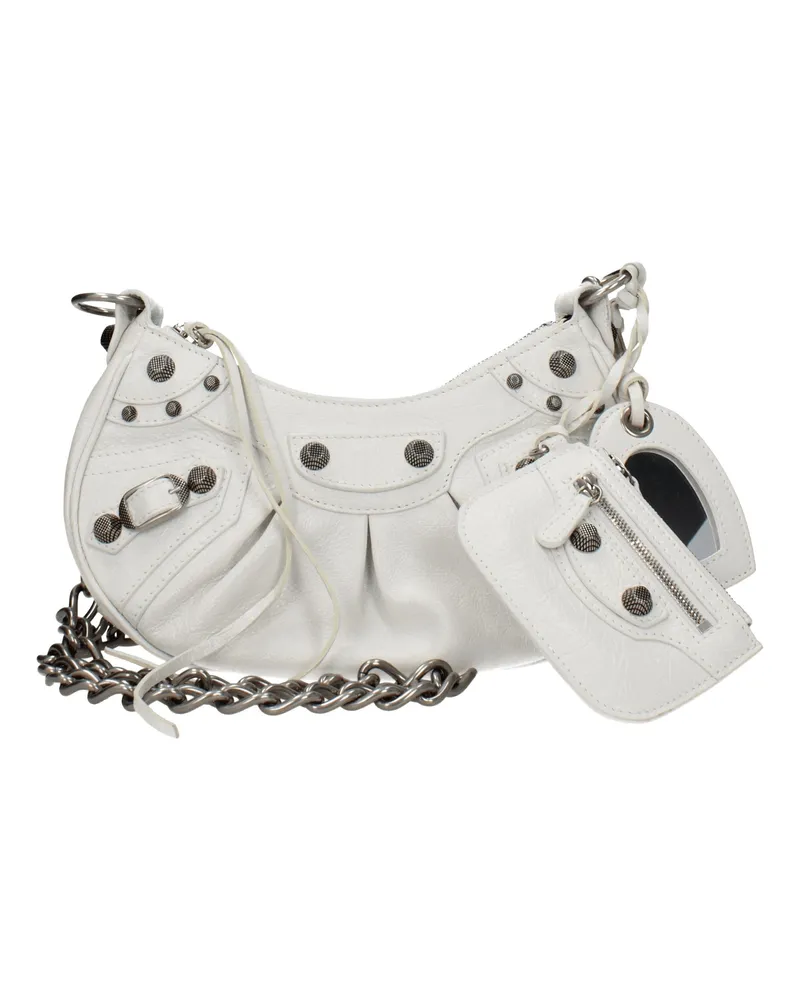Balenciaga Umhängetaschen Le Cagole Donna Pelle Bianco/Bianco Ottico -
