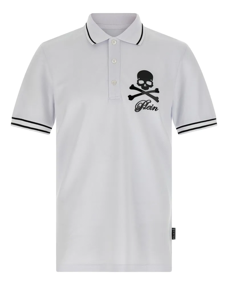 Philipp Plein Polo -Hemd von  'Skull & Bones White