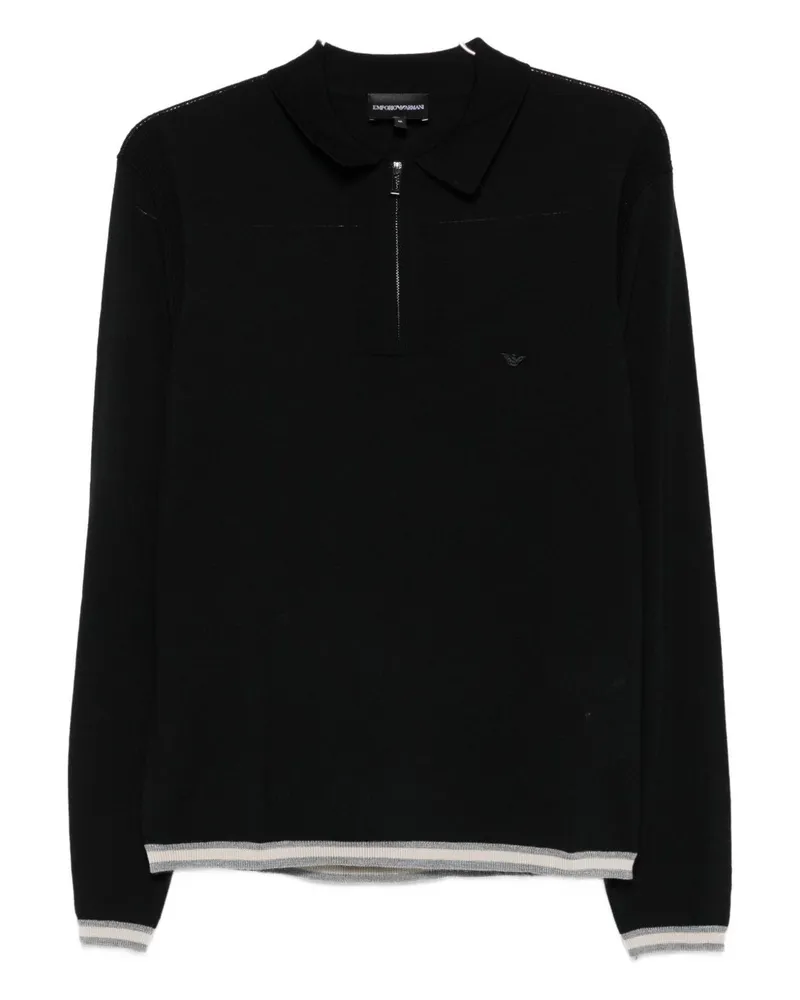 Emporio Armani Wolle Polo -Hemd Black