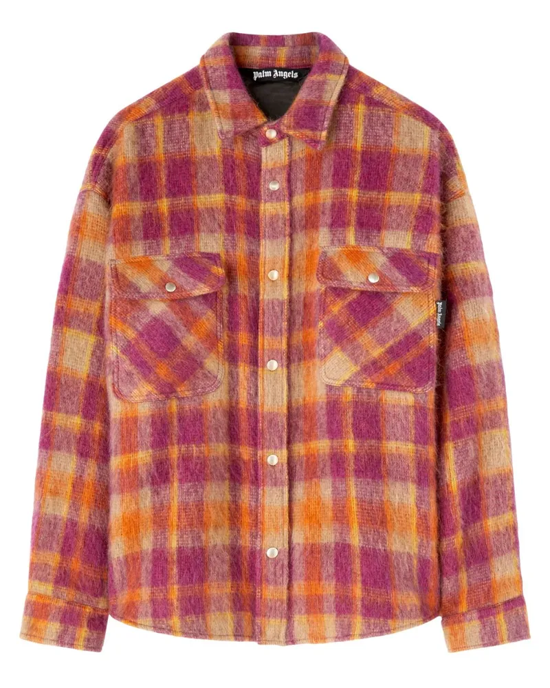 Palm Angels überprüft Wolle Overshirt Bordeaux