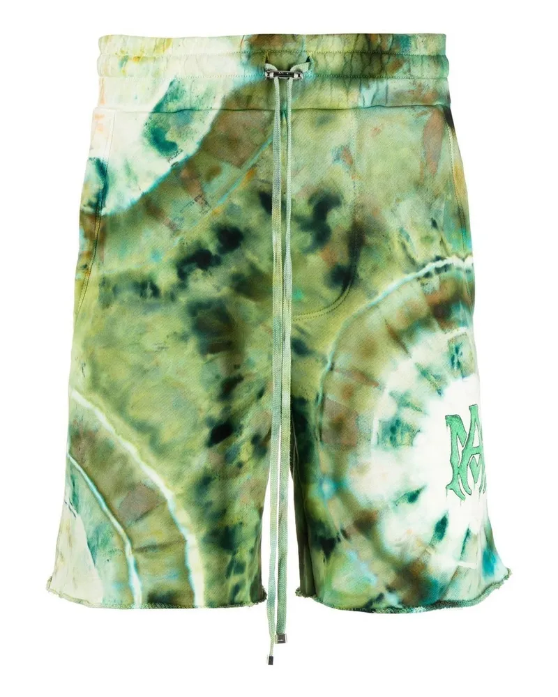 Amiri Tie Dye Baumwollshorts Grün