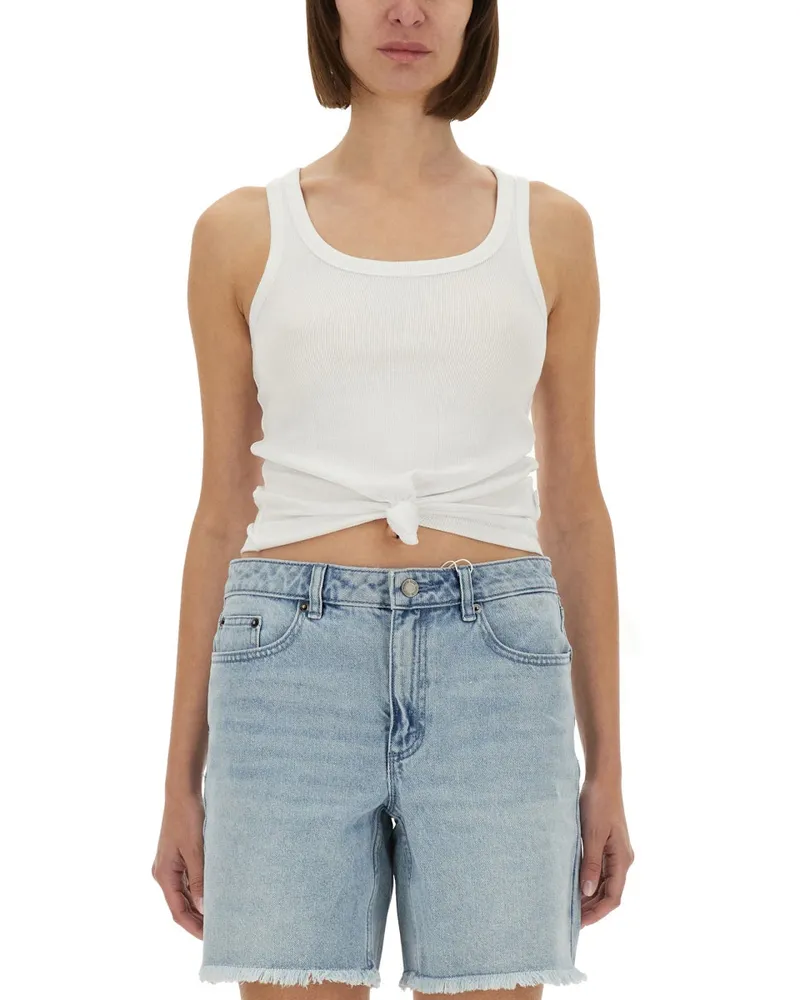Michael Kors Michael von Michael Kors strickte Tanktop mit vorne Schnürung White