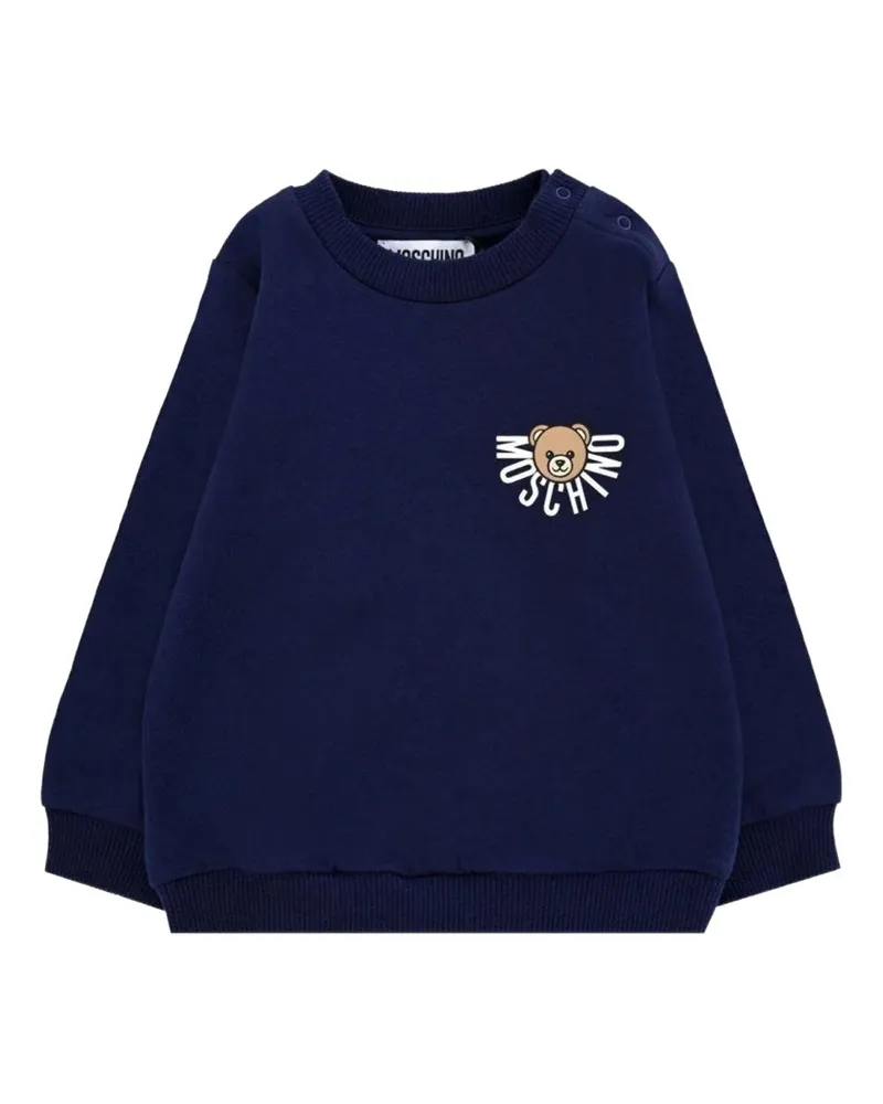 Moschino Hoodless Sweatshirt mit Logo Blue