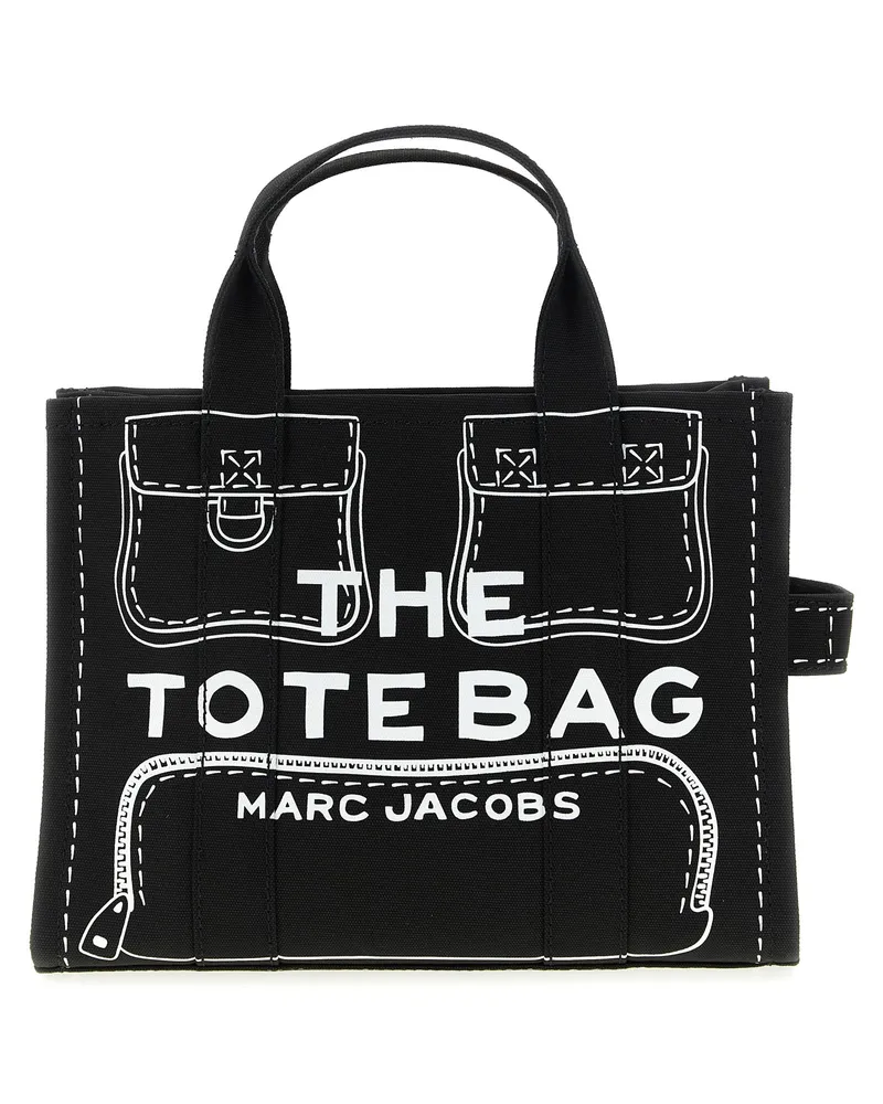 Marc Jacobs der Trompe L"Oeil Cargo Canvas Medium" Handtasche Black