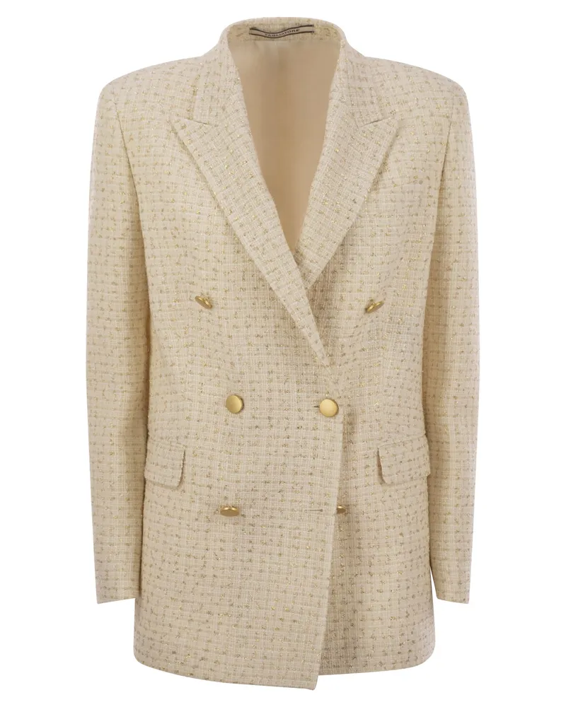 Tagliatore Doppelbrust Baumwollmischung Blazer White