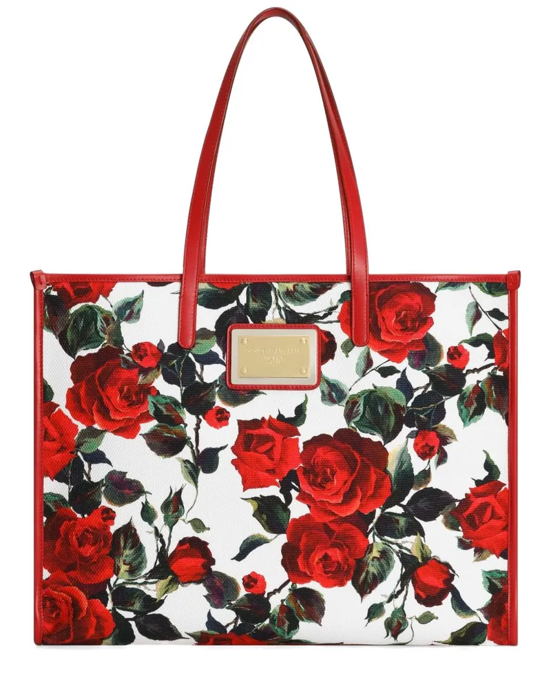 Dolce & Gabbana Large Canvas -Einkaufstasche Red